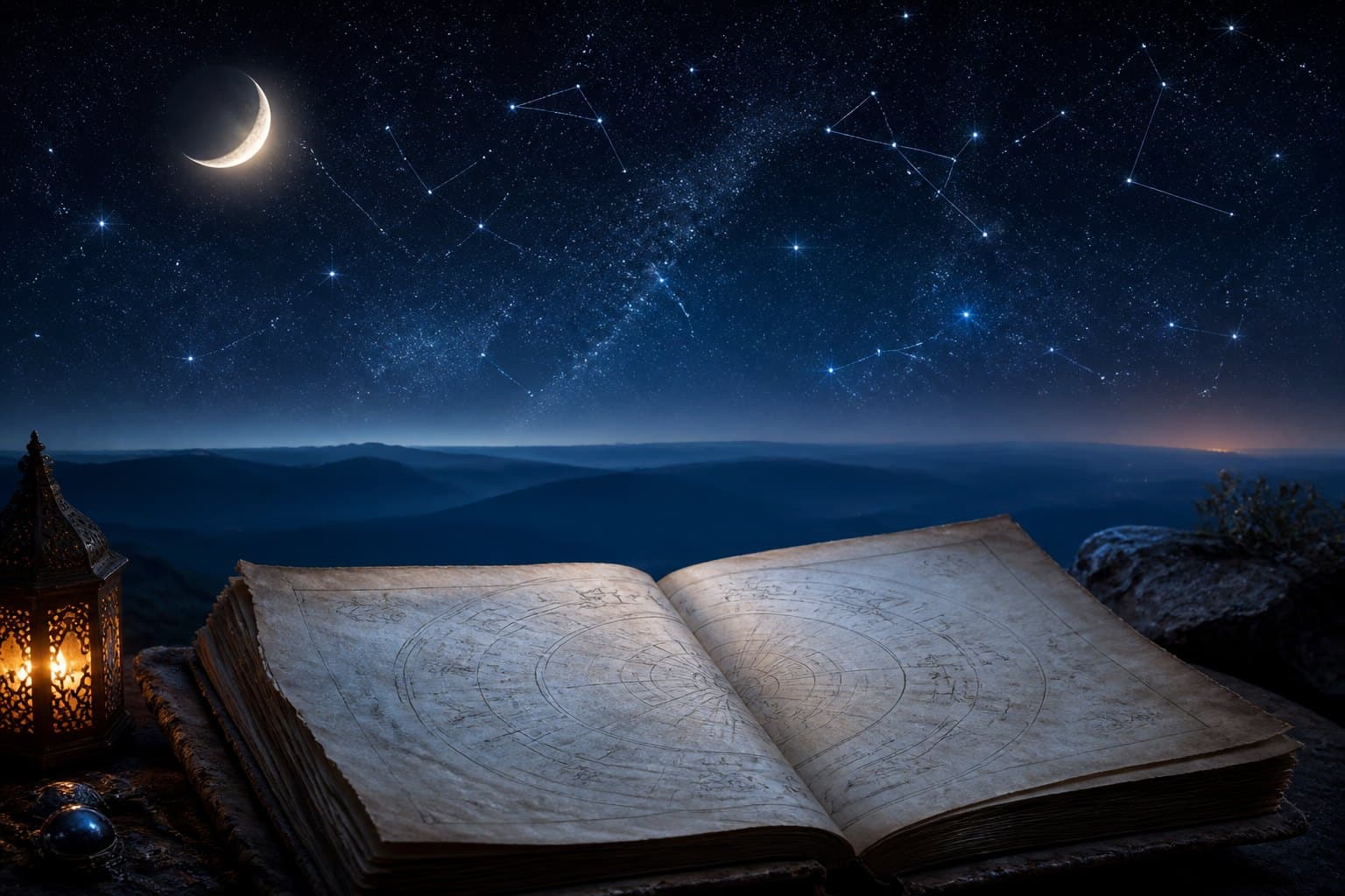 Moon and zodiac sky — personal astrology
